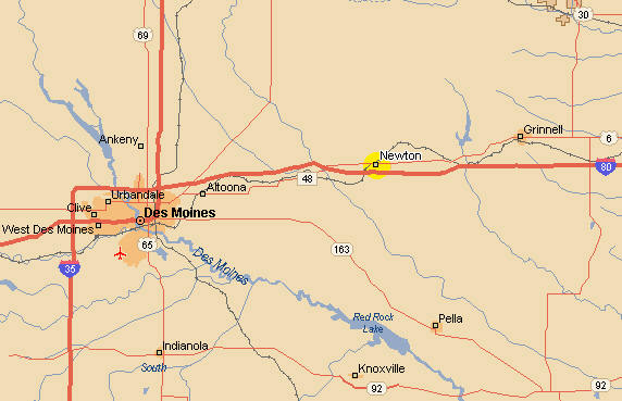 Newton Iowa map